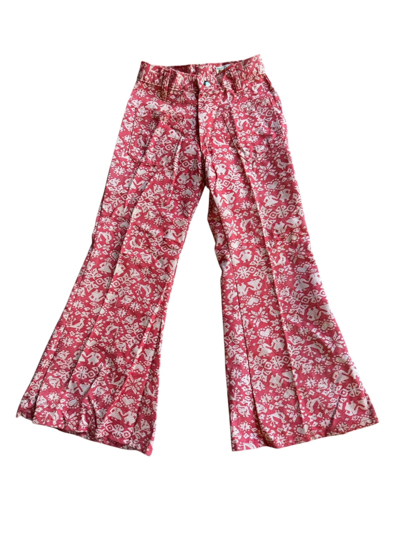 Vintage 70's kids red bell bottoms 8 Plasymore