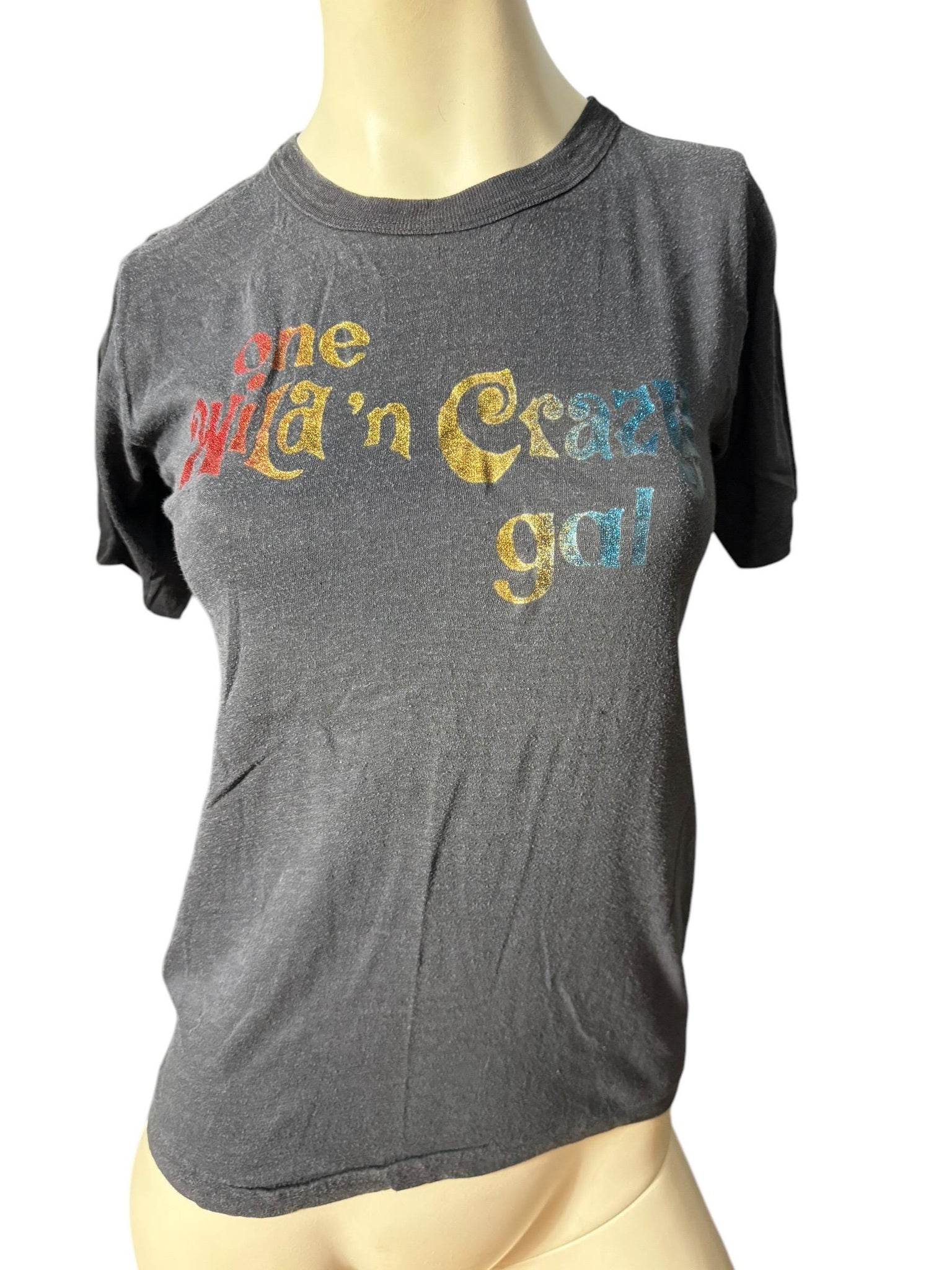 Vintage 70's women's Crazy Gal t shirt S
