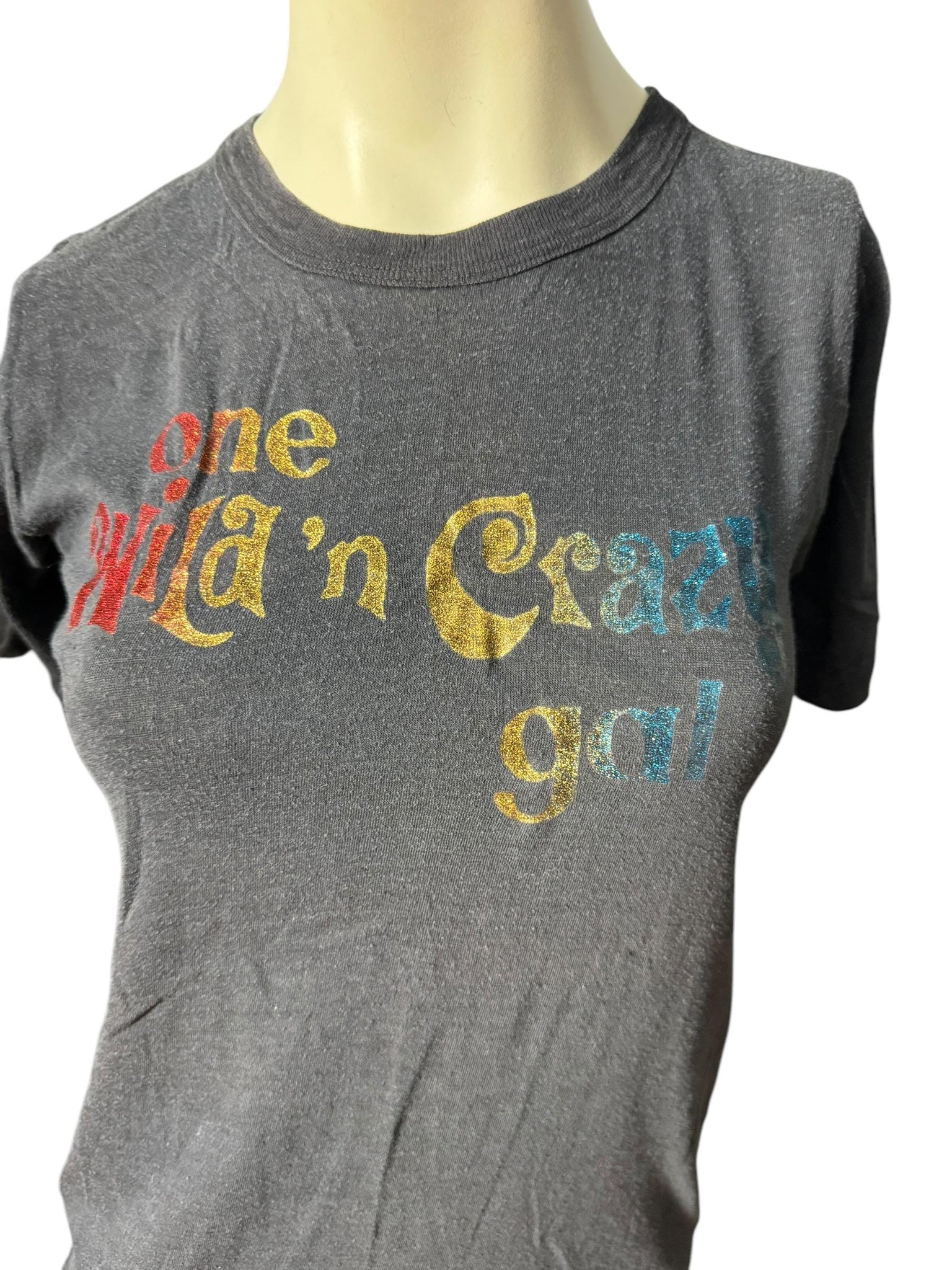 Vintage 70's women's Crazy Gal t shirt S