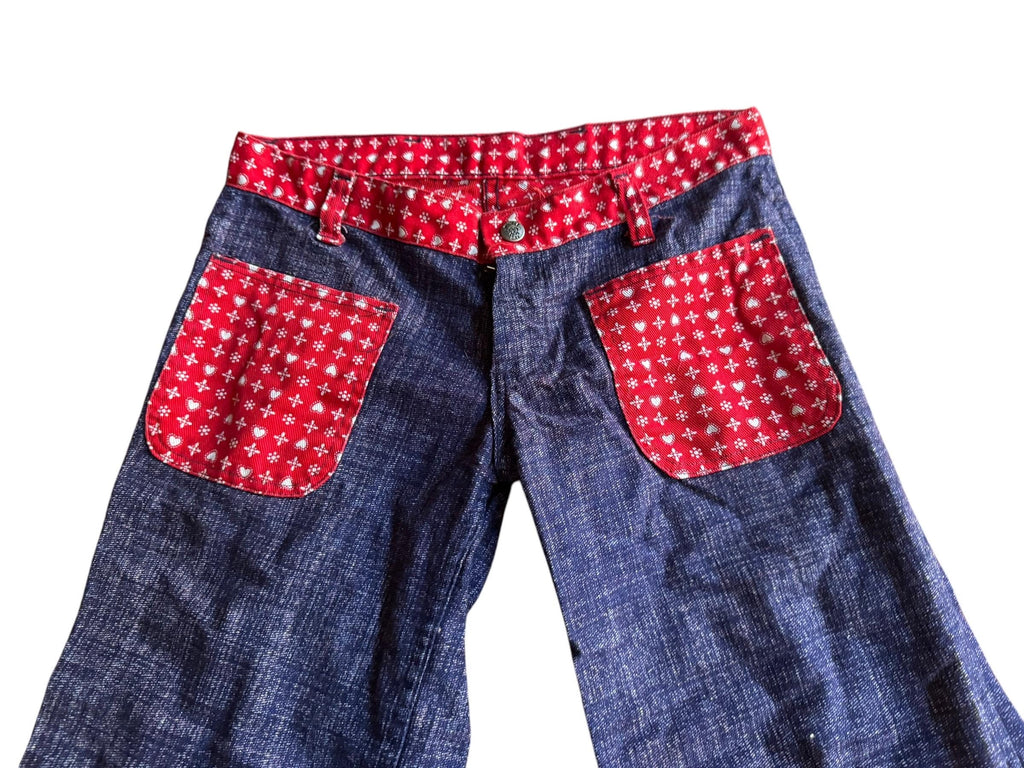 Vintage 70's hiphugger bell bottoms Turtle Bax 29"