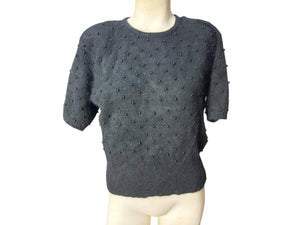 Vintage black lambswool & angora sweater Lord and Taylor