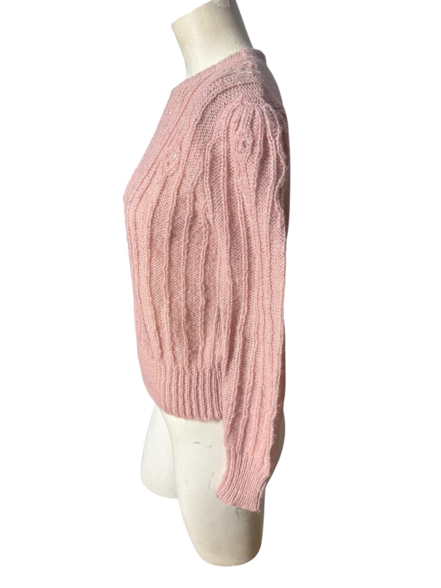 Vintage 70's pink metallic sweater M Ginenne