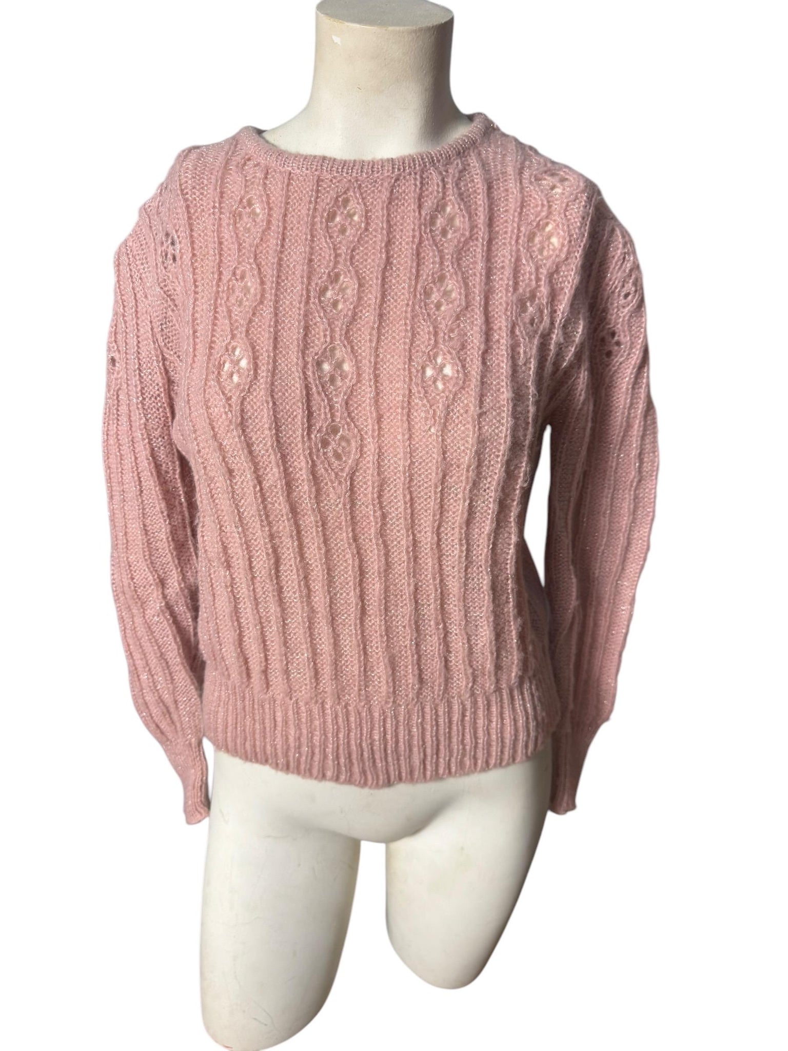 Vintage 70's pink metallic sweater M Ginenne