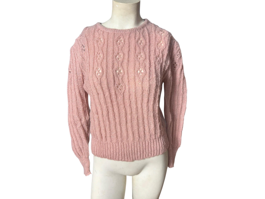 Vintage 70's pink metallic sweater M Ginenne