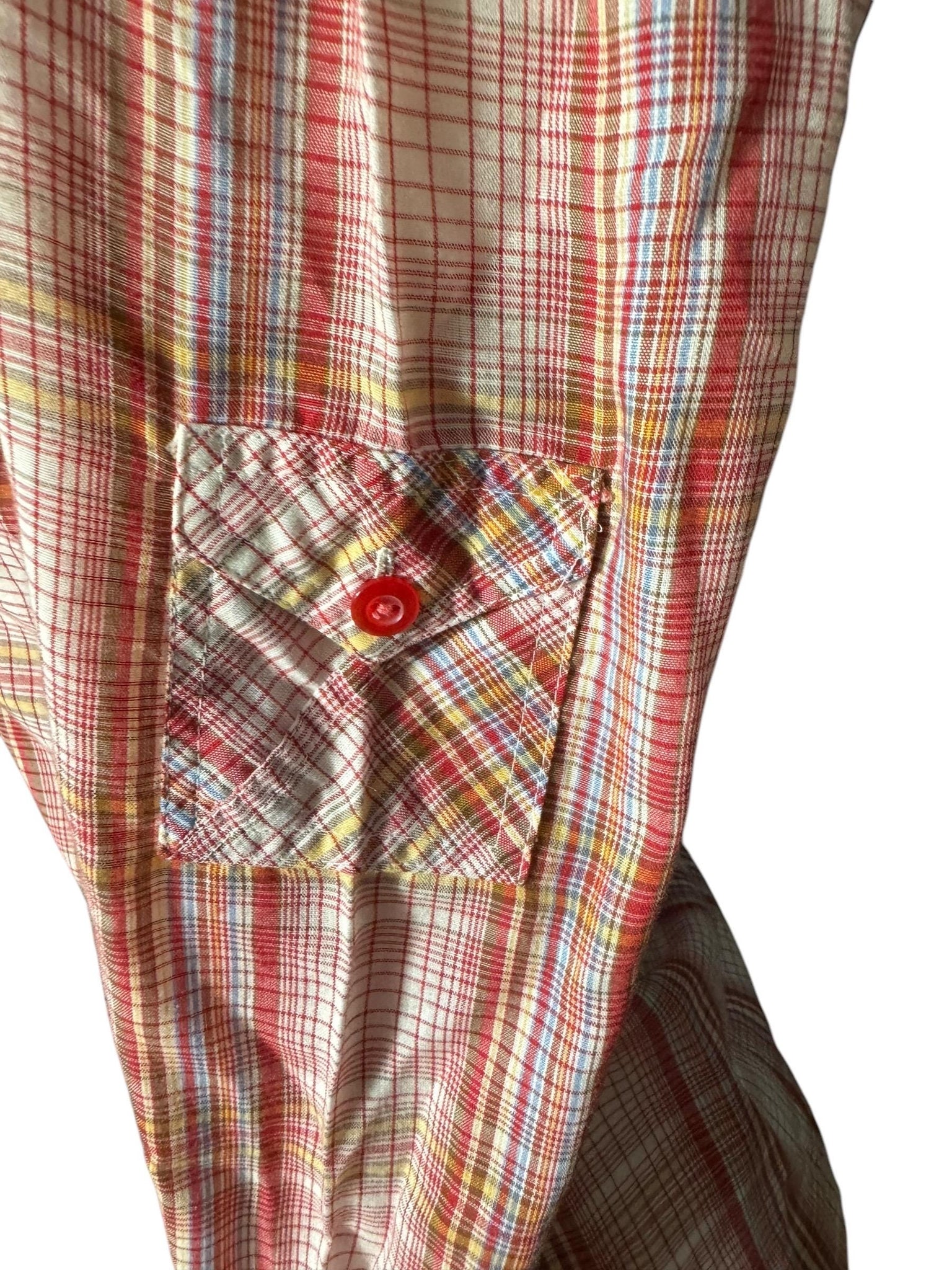 Vintage 70's plaid women's shirt xs hi