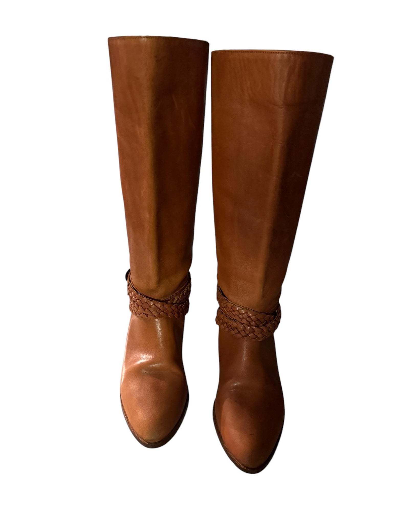 Vintage brown harness knee boots 7.5 B
