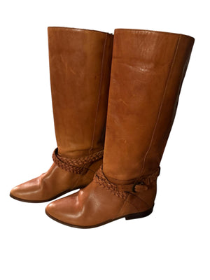 Vintage brown harness knee boots 7.5 B