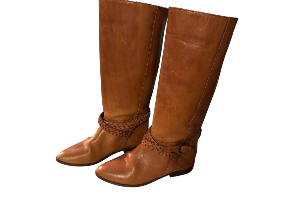 Vintage brown harness knee boots 7.5 B
