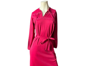 Vintage 70's maroon polyester dress 10