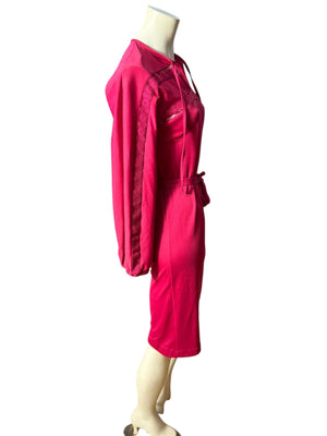Vintage 70's maroon polyester dress 10