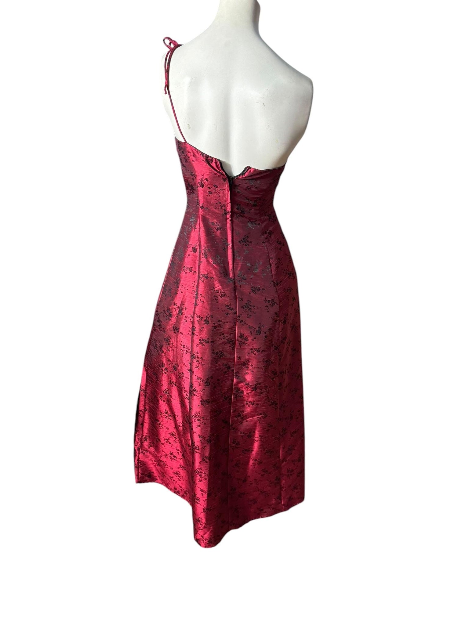 Vintage 80's maroon party dress S Roberta
