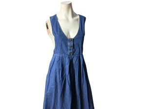 Vintage 80's jean jumper dress 8 Dreams