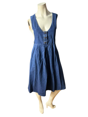 Vintage 80's jean jumper dress 8 Dreams