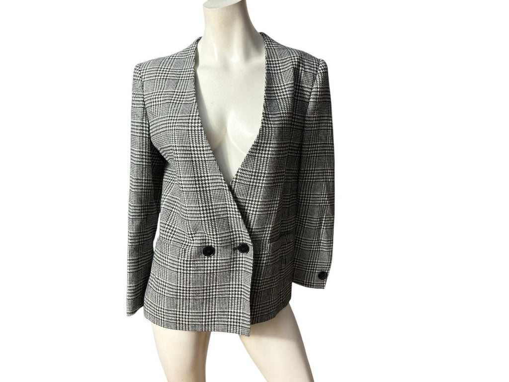 Vintage 80's black & white blazer Sasson 10