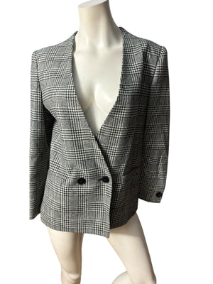 Vintage 80's black & white blazer Sasson 10