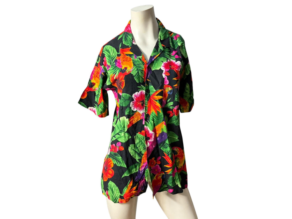 Vintage 80's women's Hawaiian shirt M