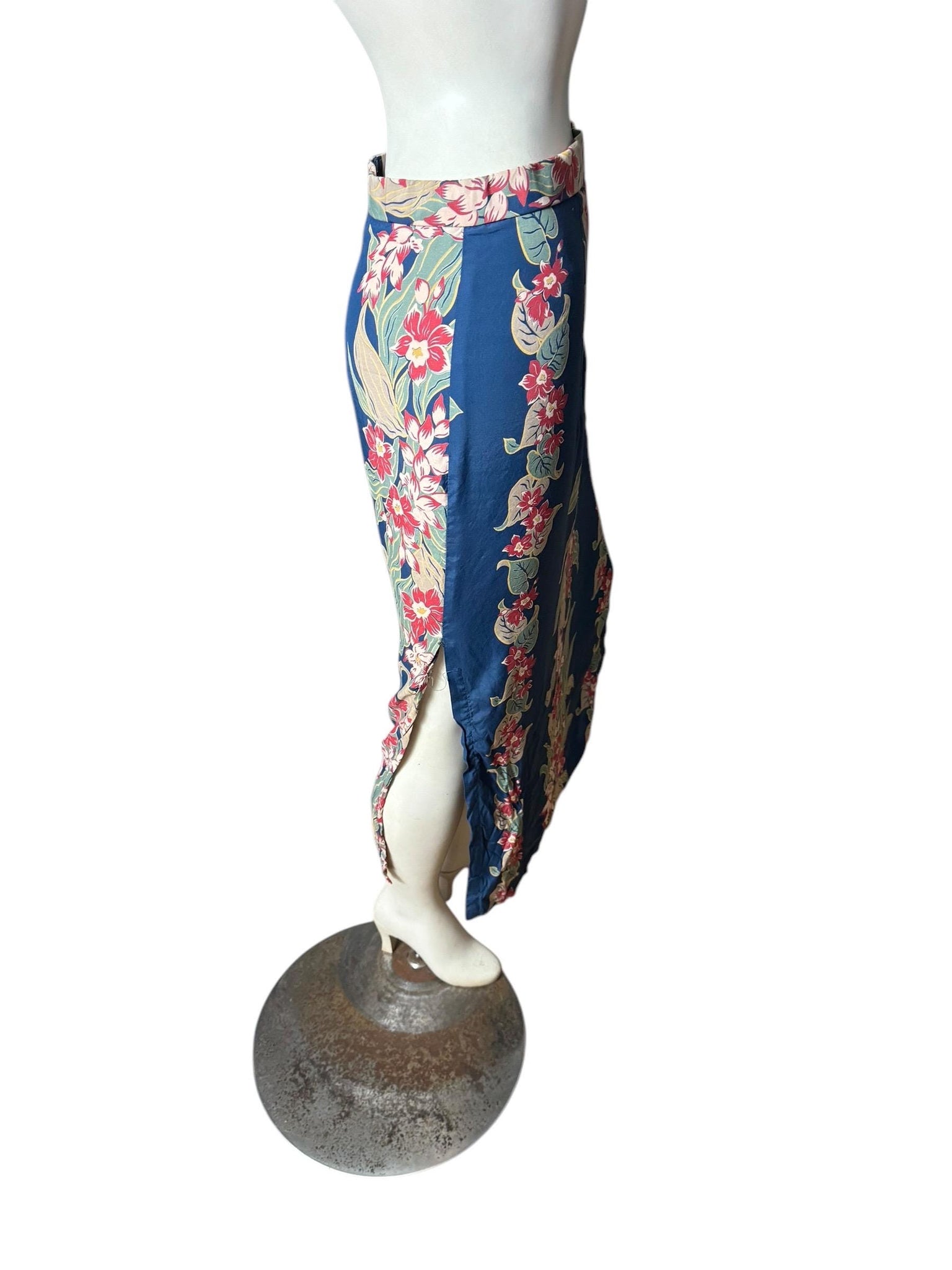 Vintage Hawaiian rayon long skirt M Liberty House