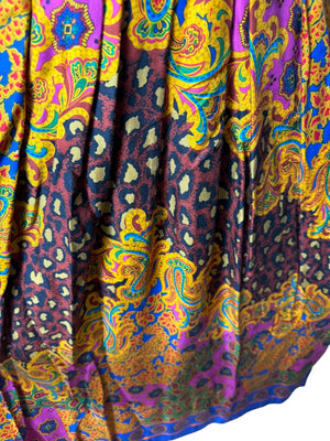 Vintage 80's paisley rayon skirt 10 Schrader