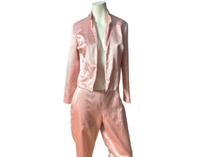 Vintage pink silk Bloomingdales pant suit 8 P