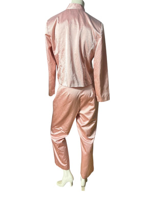 Vintage pink silk Bloomingdales pant suit 8 P