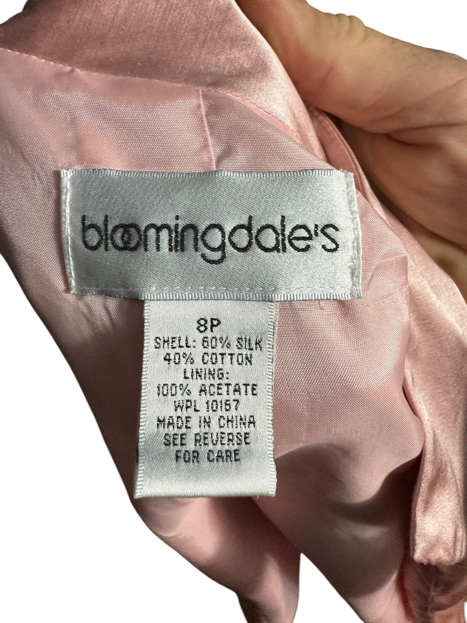 Vintage pink silk Bloomingdales pant suit 8 P