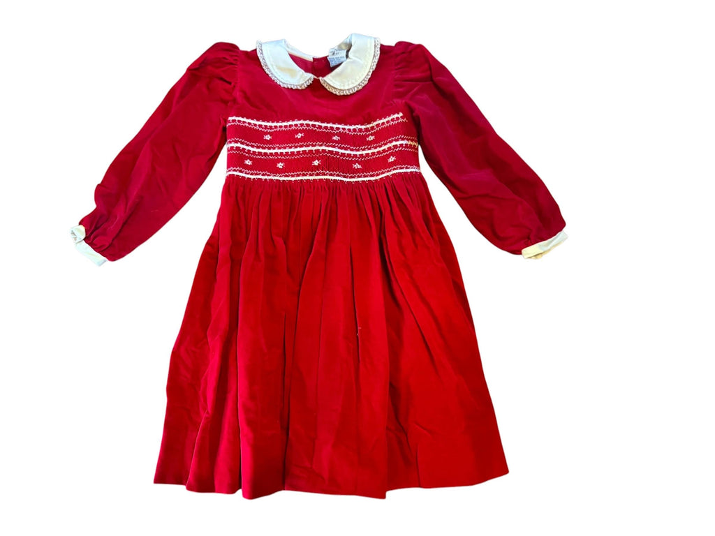 Vintage kid’s Carriage Court red velvet dress 6