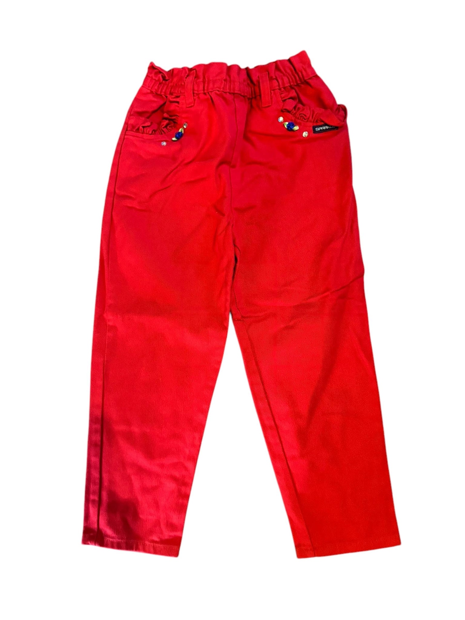 Vintage 80's red kid's jeans 6 Sparkle