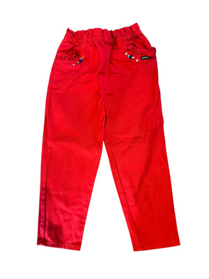 Vintage 80's red kid's jeans 6 Sparkle