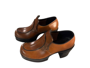 Vintage men’s brown platform shoes 5.5 M 7 W