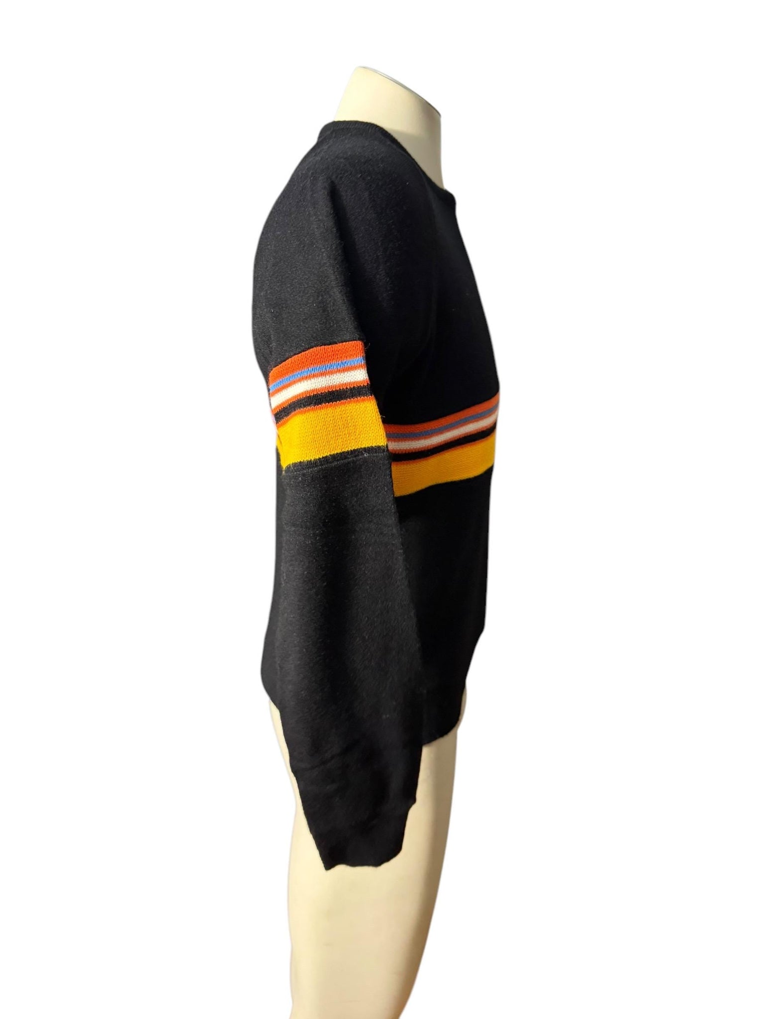 Vintage 70's black striped sweater M