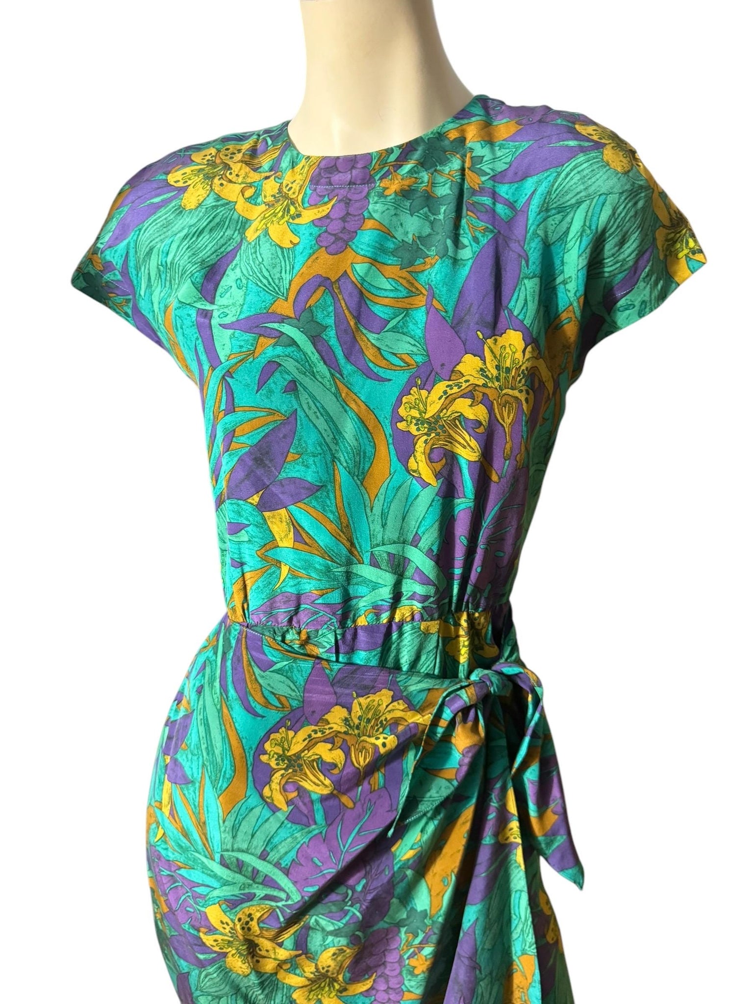 Vintage 80's silk sarong dress 4 Gillian