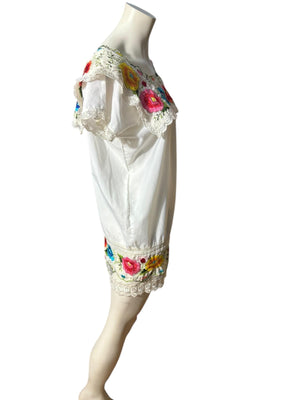 Vintage Mexican top mini dress S M