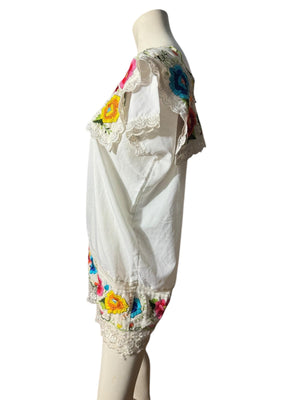 Vintage Mexican top mini dress S M