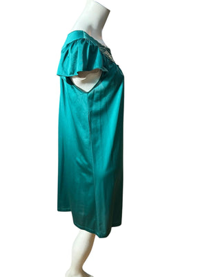 Vintage green nightgown set S Shadowline