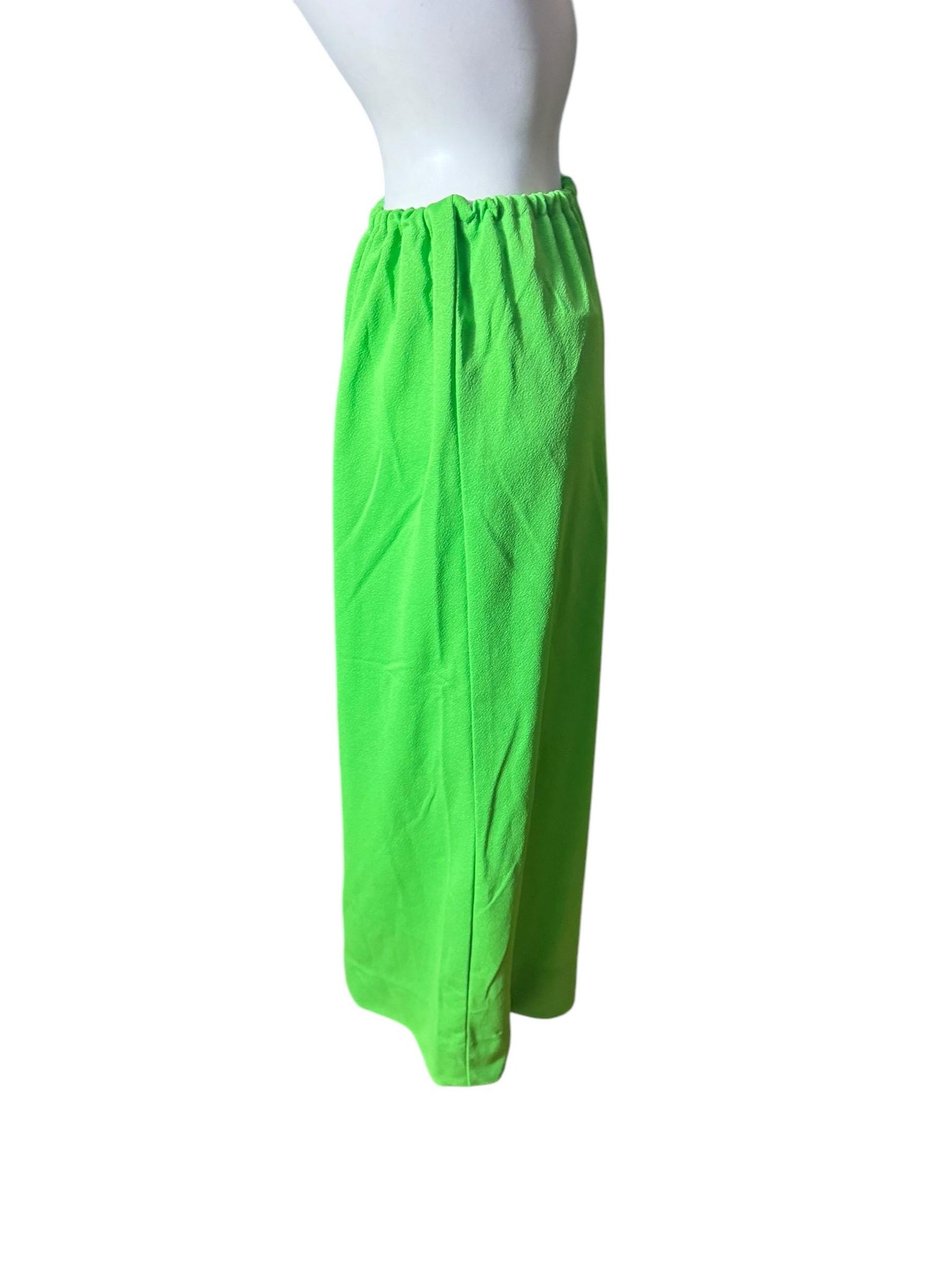 Vintage 70's long neon green skirt M