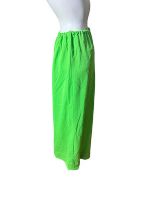 Vintage 70's long neon green skirt M