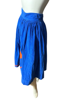Vintage full circle skirt applique telephone S