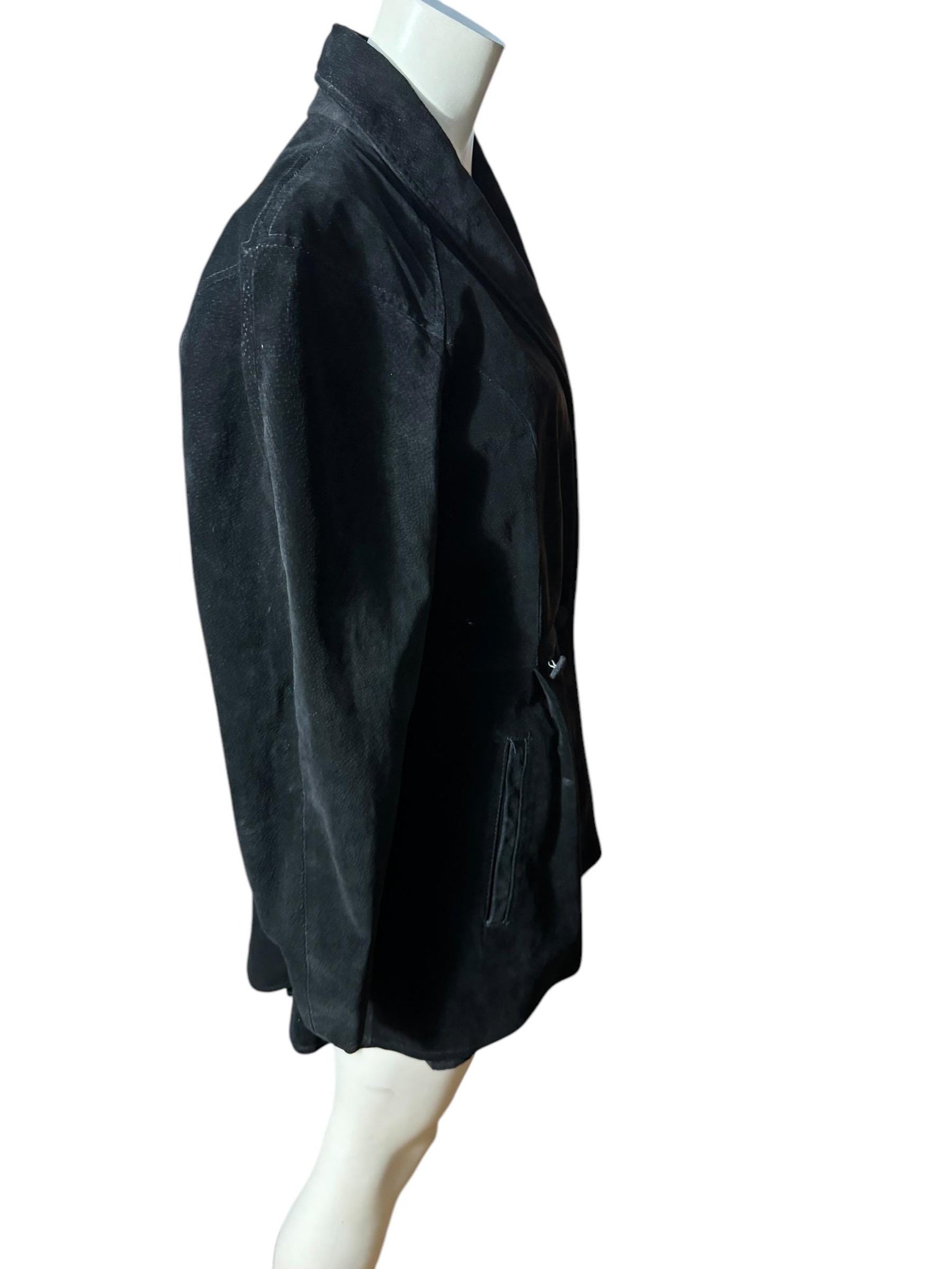 Vintage 80's black suede jacket M L
