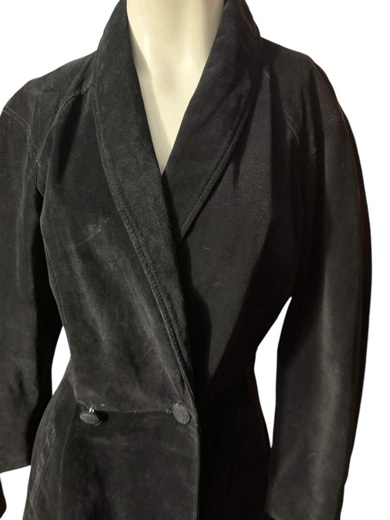 Vintage 80's black suede jacket M L