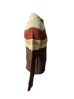 Vintage 70's men's brown striped sweater M Eiffel