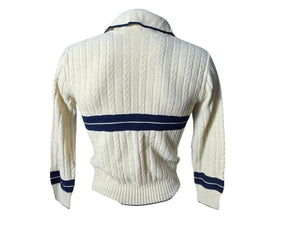 Vintage 70's men's off white & black sweater m