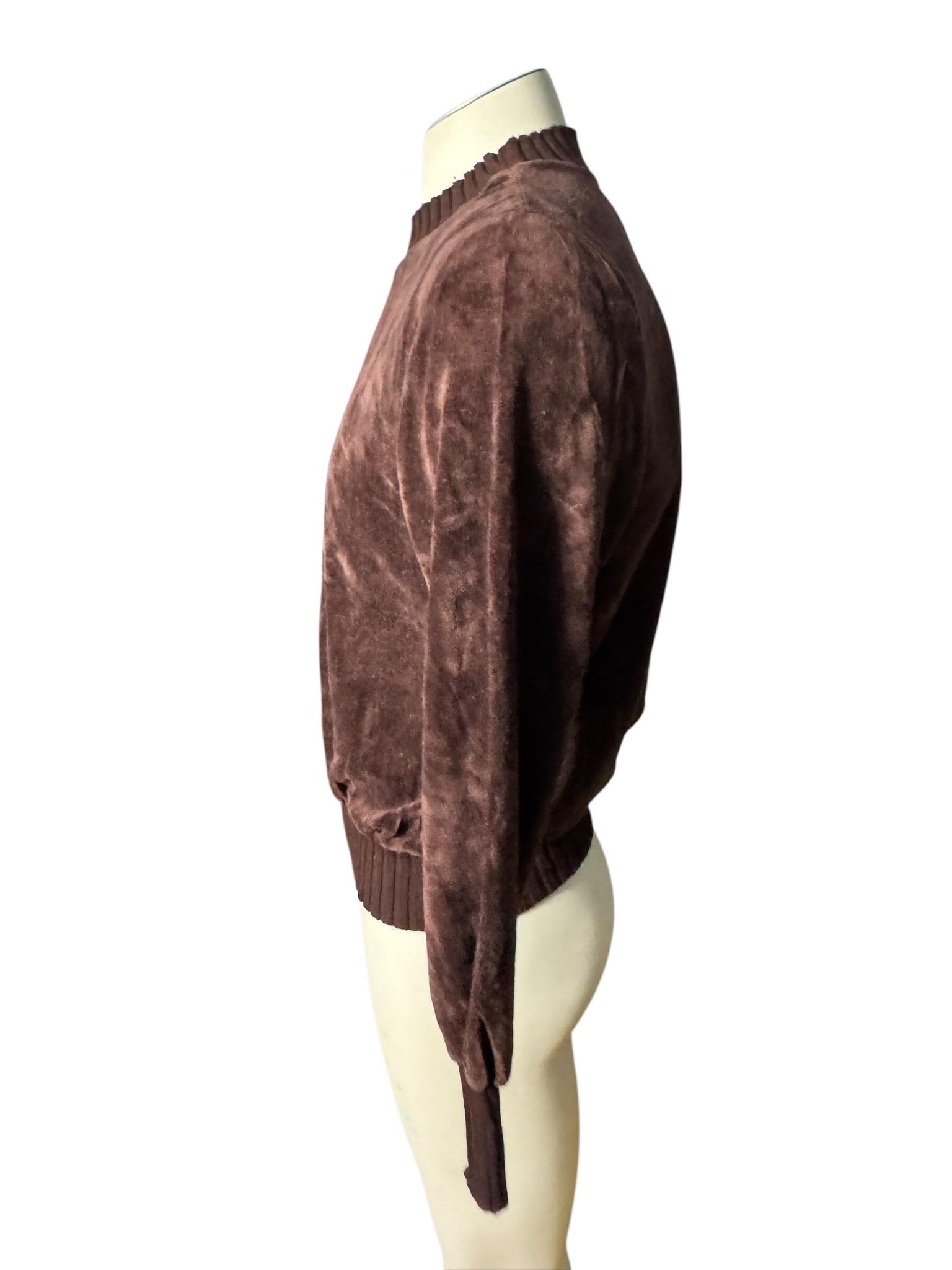 Vintage 70's men's brown terry shirt M Sears