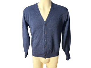 Vintage 70's men's Cranbrook cardigan sweater M blue