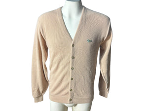 Vintage 70's men's tan cardigan sweater M Challenger