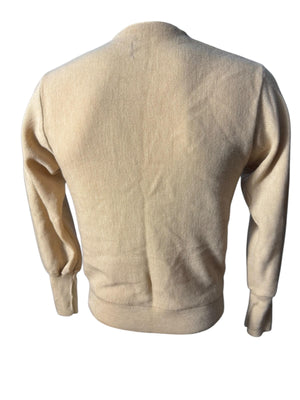 Vintage 70's men's tan cardigan sweater M