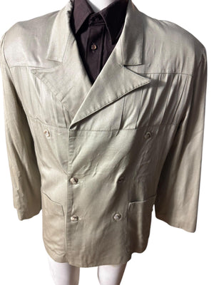 Vintage 80's men's tan suit jacket S Info Studio