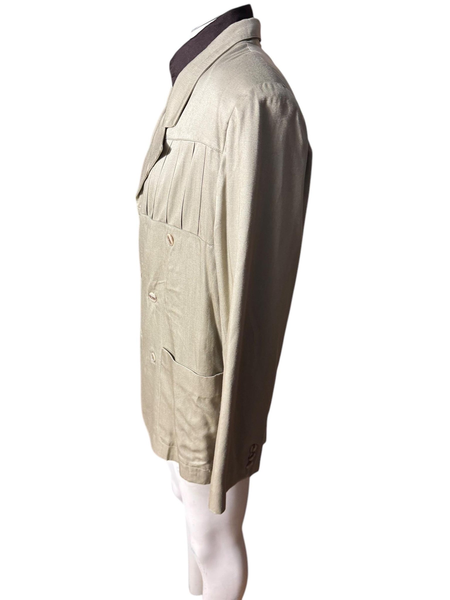 Vintage 80's men's tan suit jacket S Info Studio