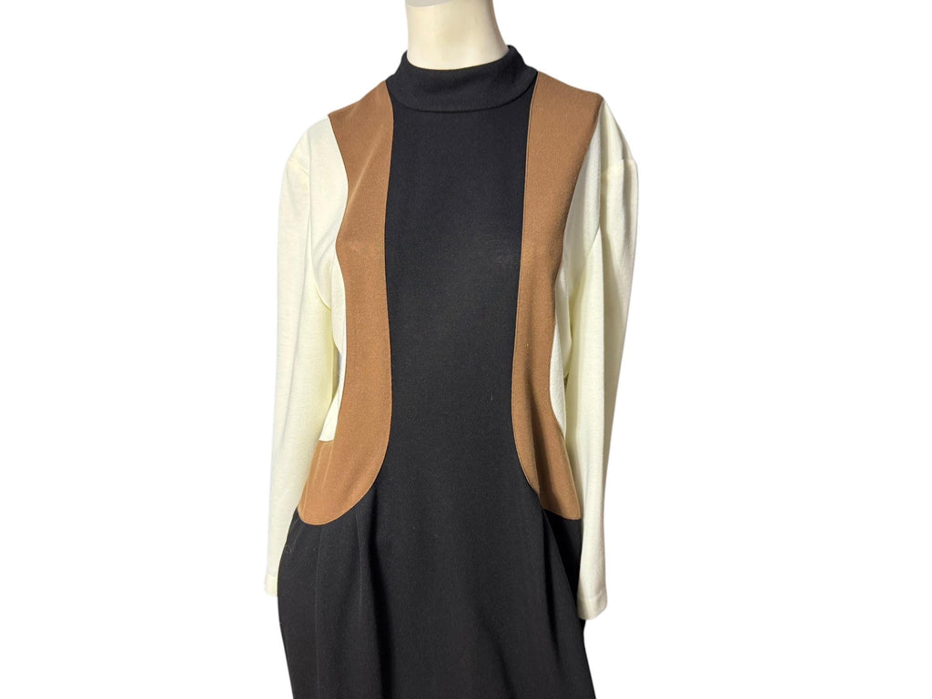 vintage 80's color block dress L 14 Pilipo