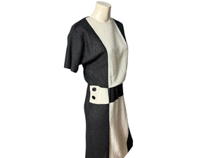 Vintage 80's Leslie Fay dress 10 black & white