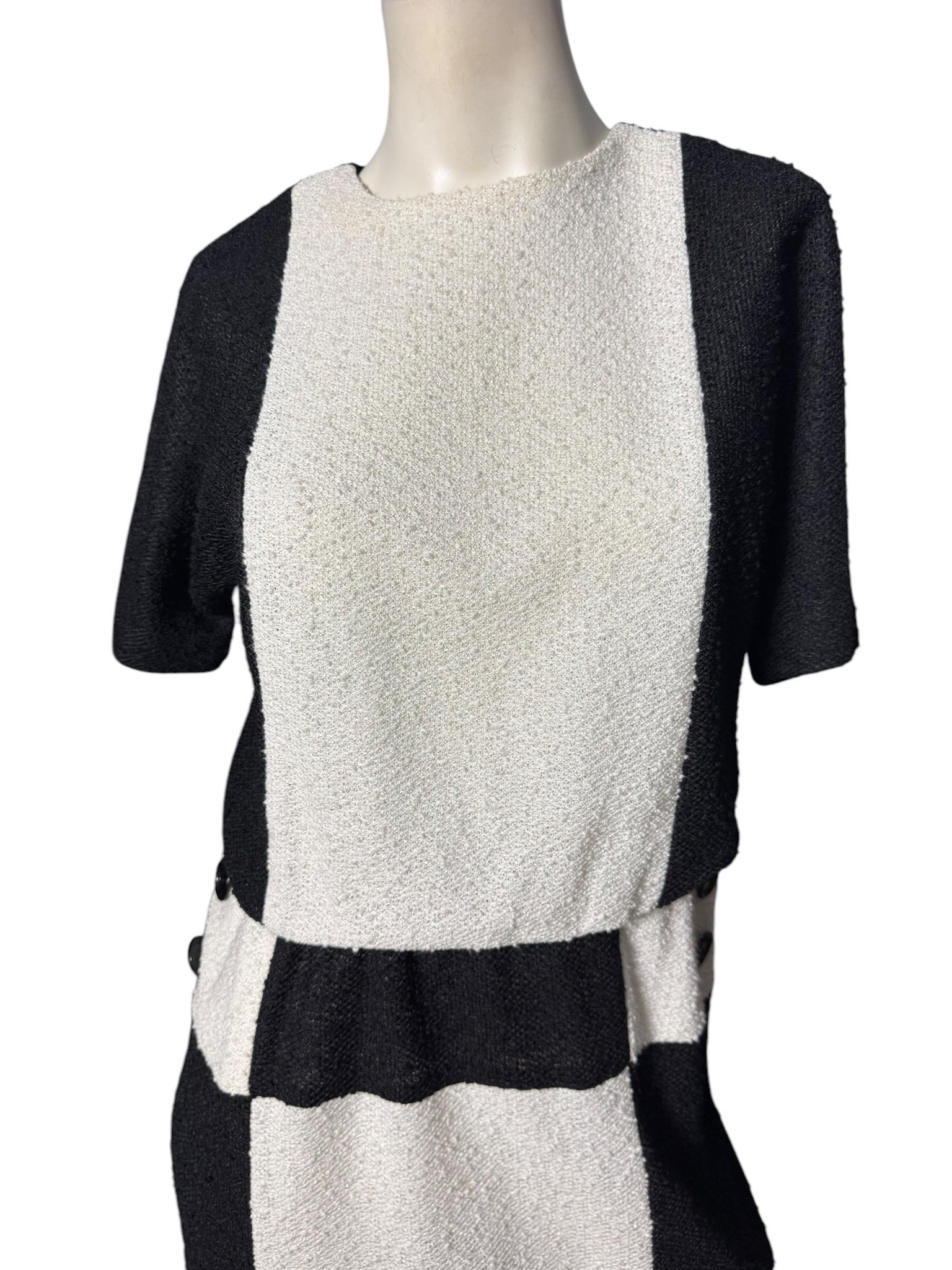 Vintage 80's Leslie Fay dress 10 black & white
